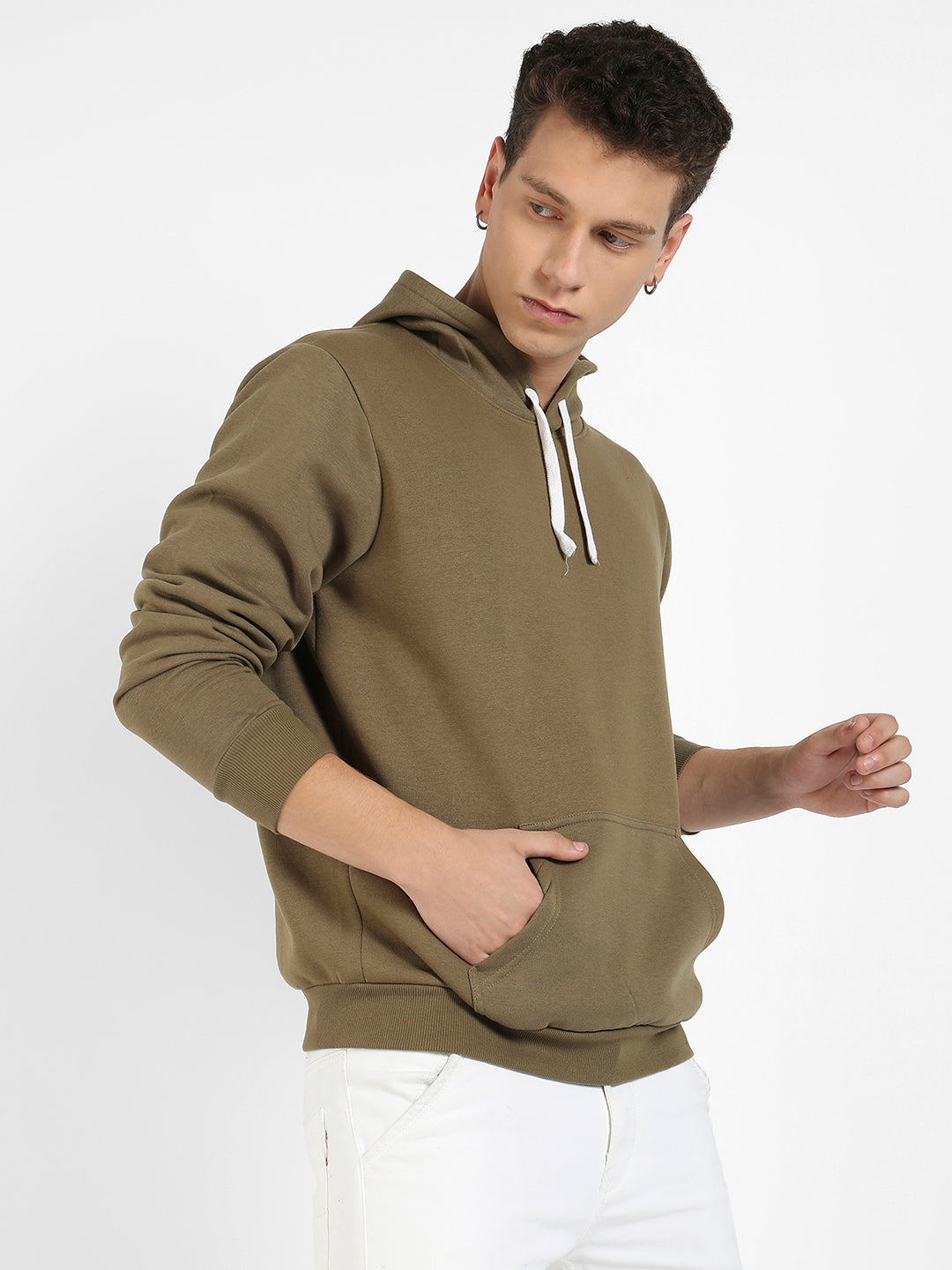 Pullover Hoodie With Contrast Drawstring