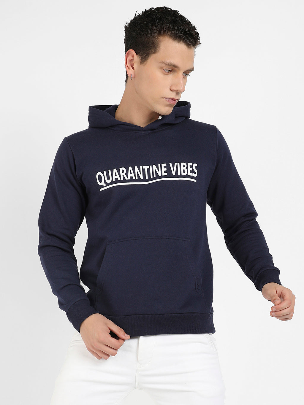 Quarantine Vibes Hoodie With Kangaroo Hoodie