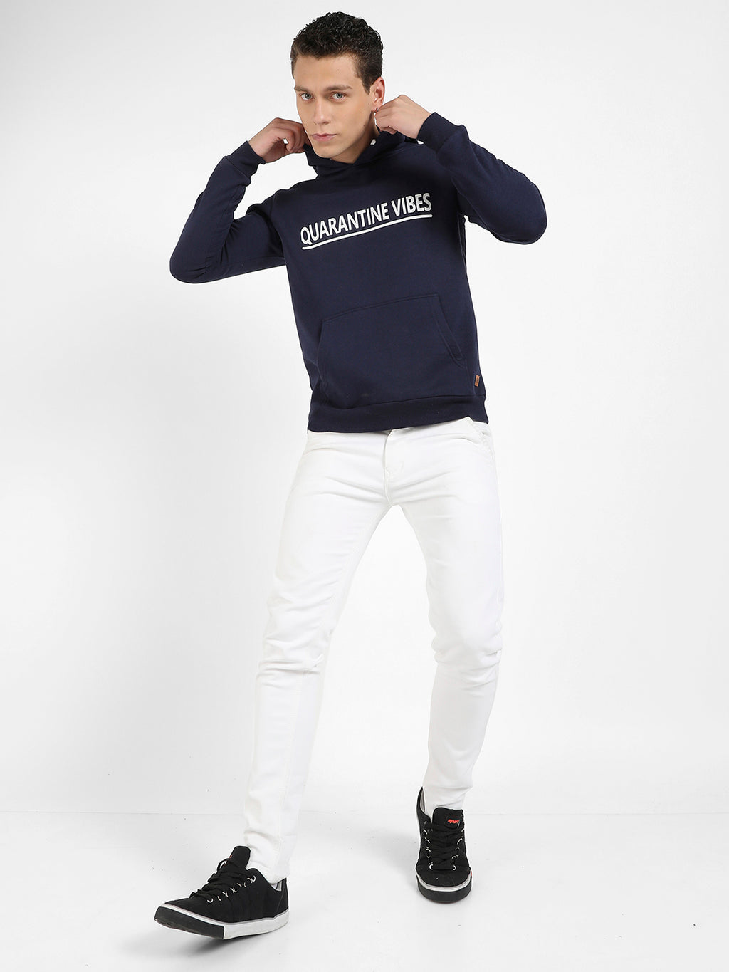 Quarantine Vibes Hoodie With Kangaroo Hoodie