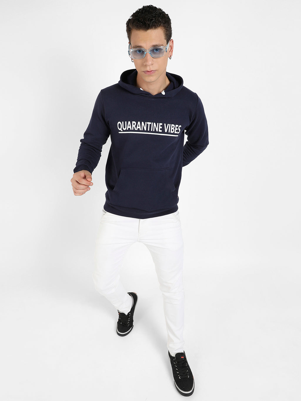 Quarantine Vibes Hoodie With Kangaroo Hoodie