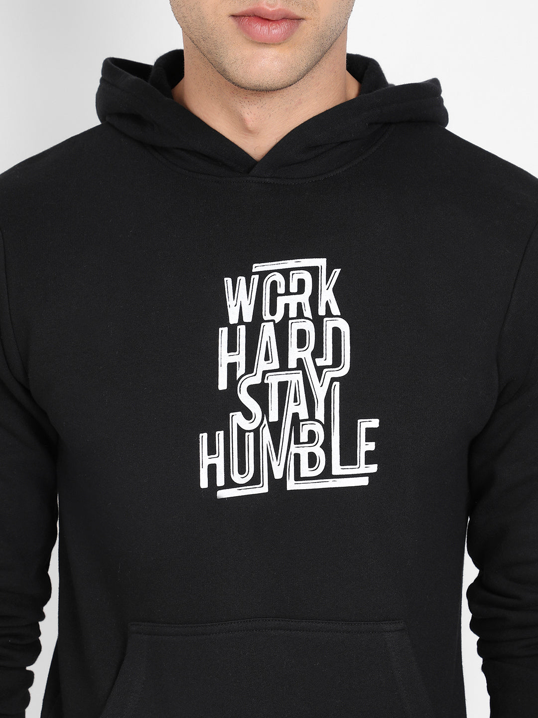 Men's Black Work Hard Stay Humble Hoodie