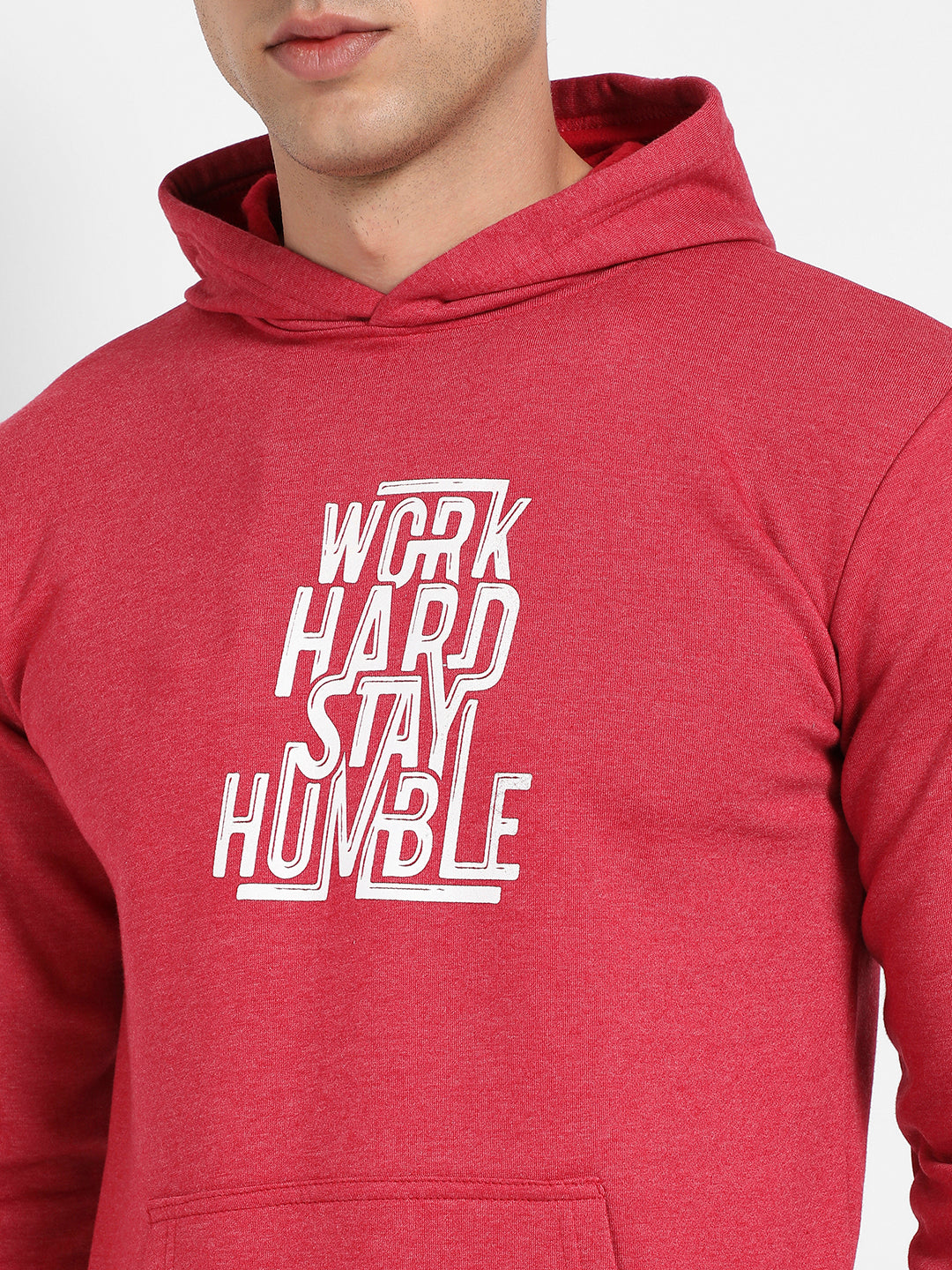 Men's Red Work Hard Stay Humble Hoodie