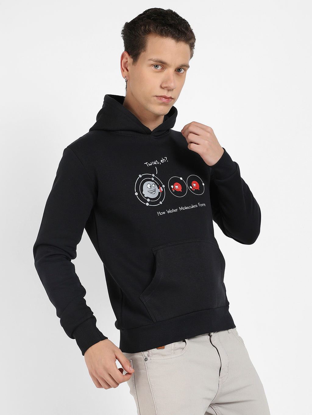 Water Molecules Hoodie With Kangaroo Pocket