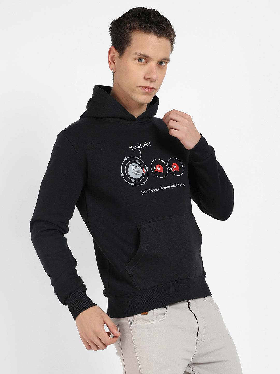 Water Molecules Hoodie With Kangaroo Pocket