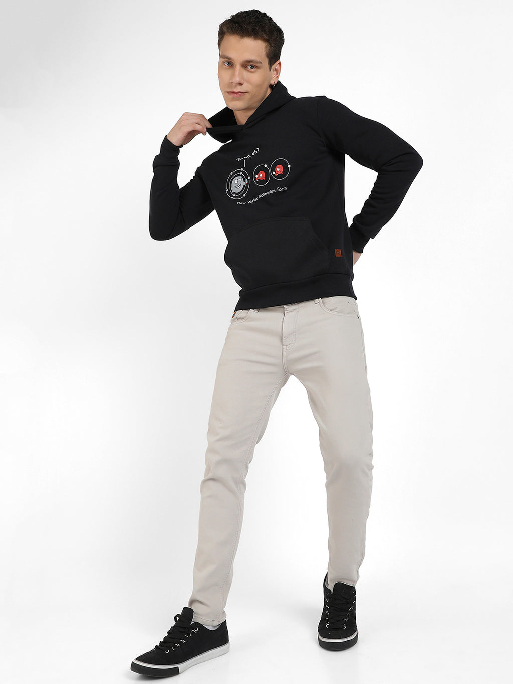 Water Molecules Hoodie With Kangaroo Pocket