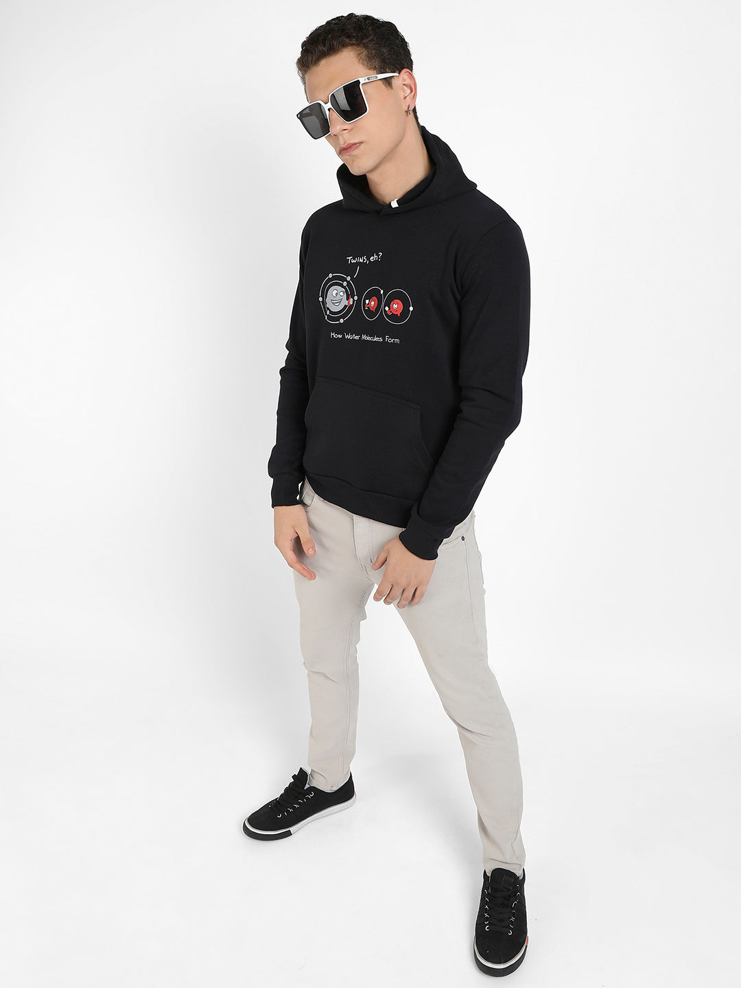 Water Molecules Hoodie With Kangaroo Pocket