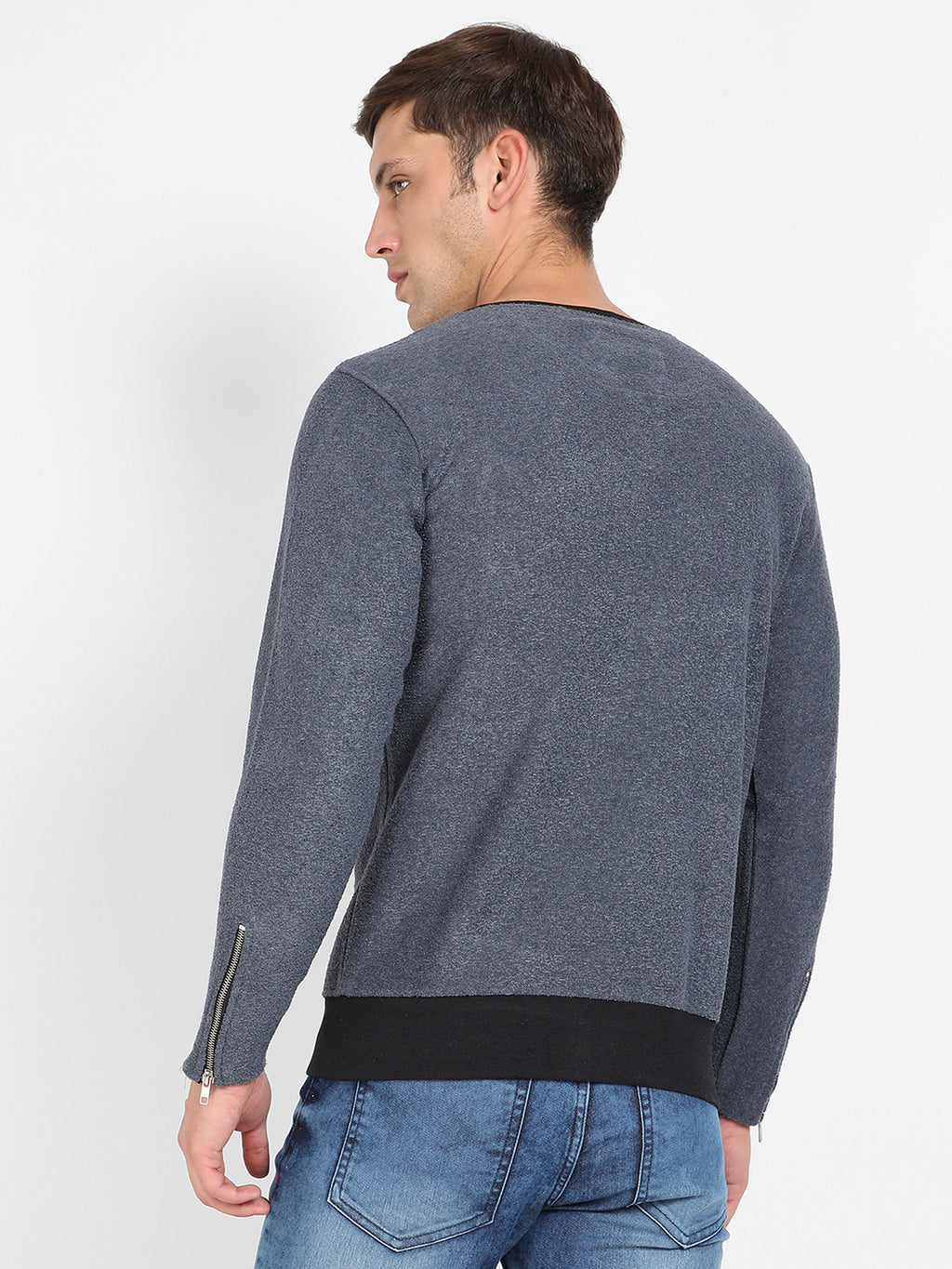 Zip-Front Heathered Jacket