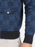 Men's Blue Textured Jacket With Flap Pocket