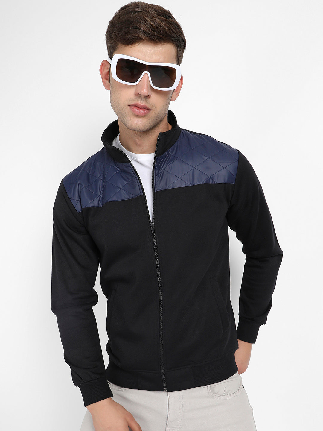 Zip-Front Jacket With Quilted Detail