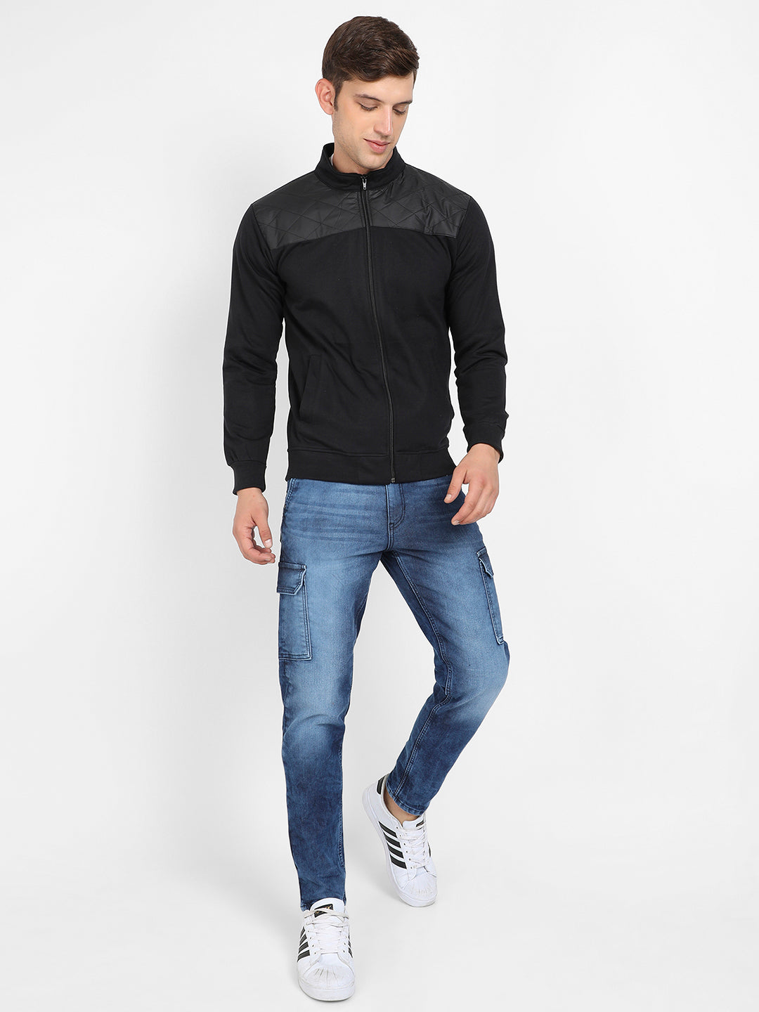 Zip-Front Jacket With Quilted Detail