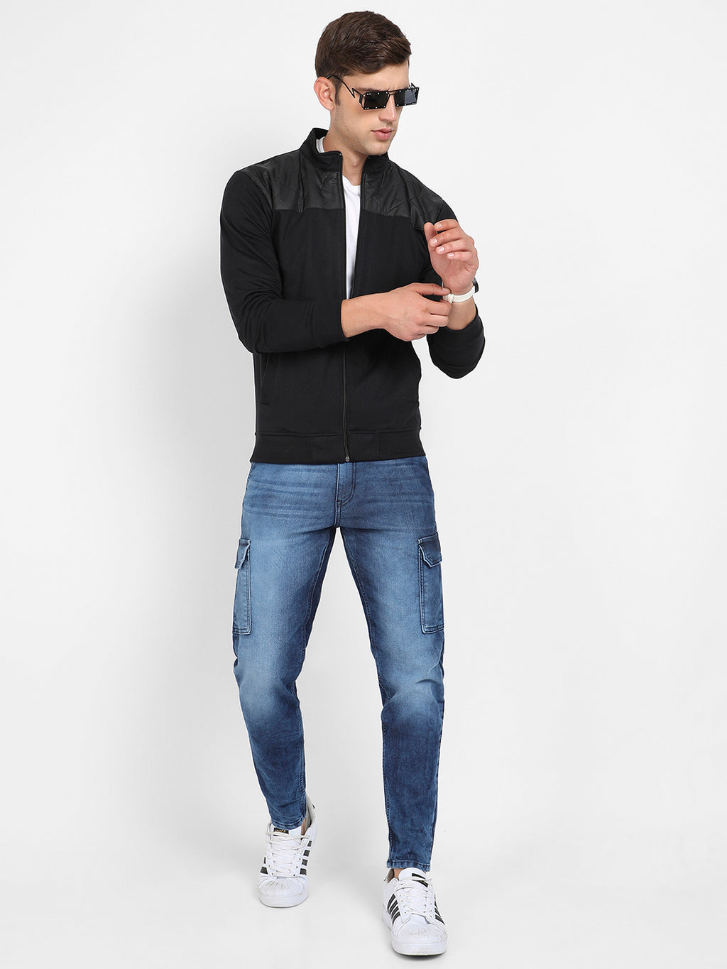 Zip-Front Jacket With Quilted Detail