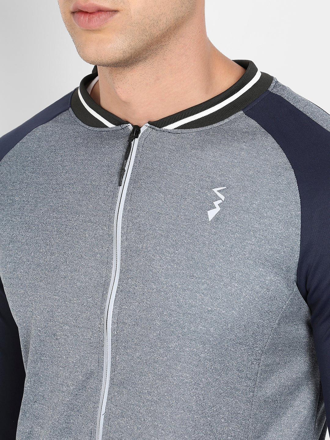 Men's Light Grey Raglan Sleeve Activewear Jacket