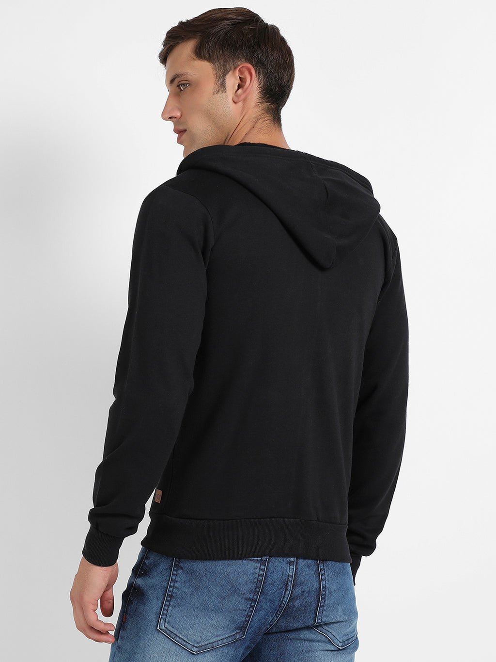 Zip-Front Typographic Print Hoodie