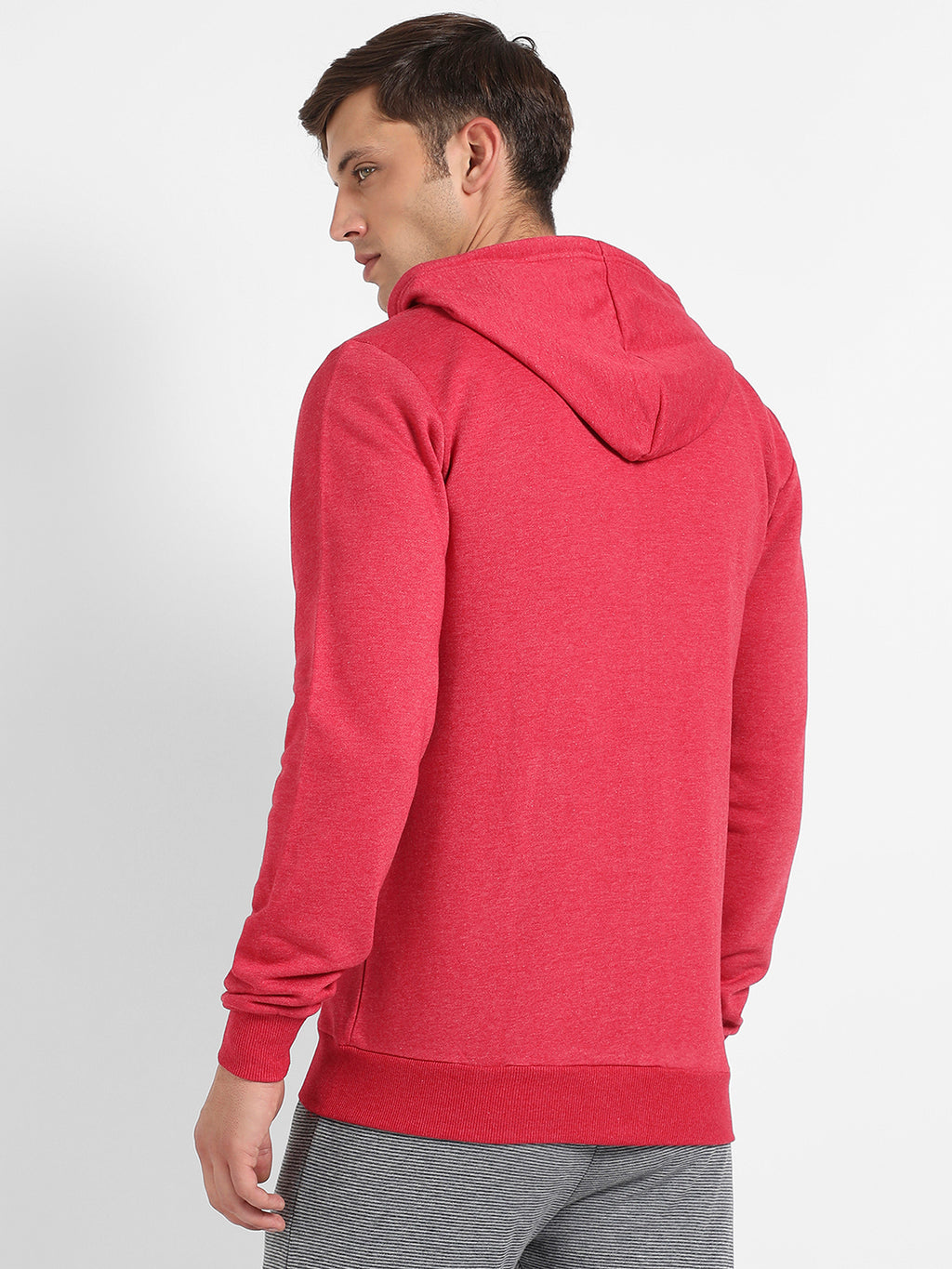 Zip-Front Hoodie With Contrast Drawstring