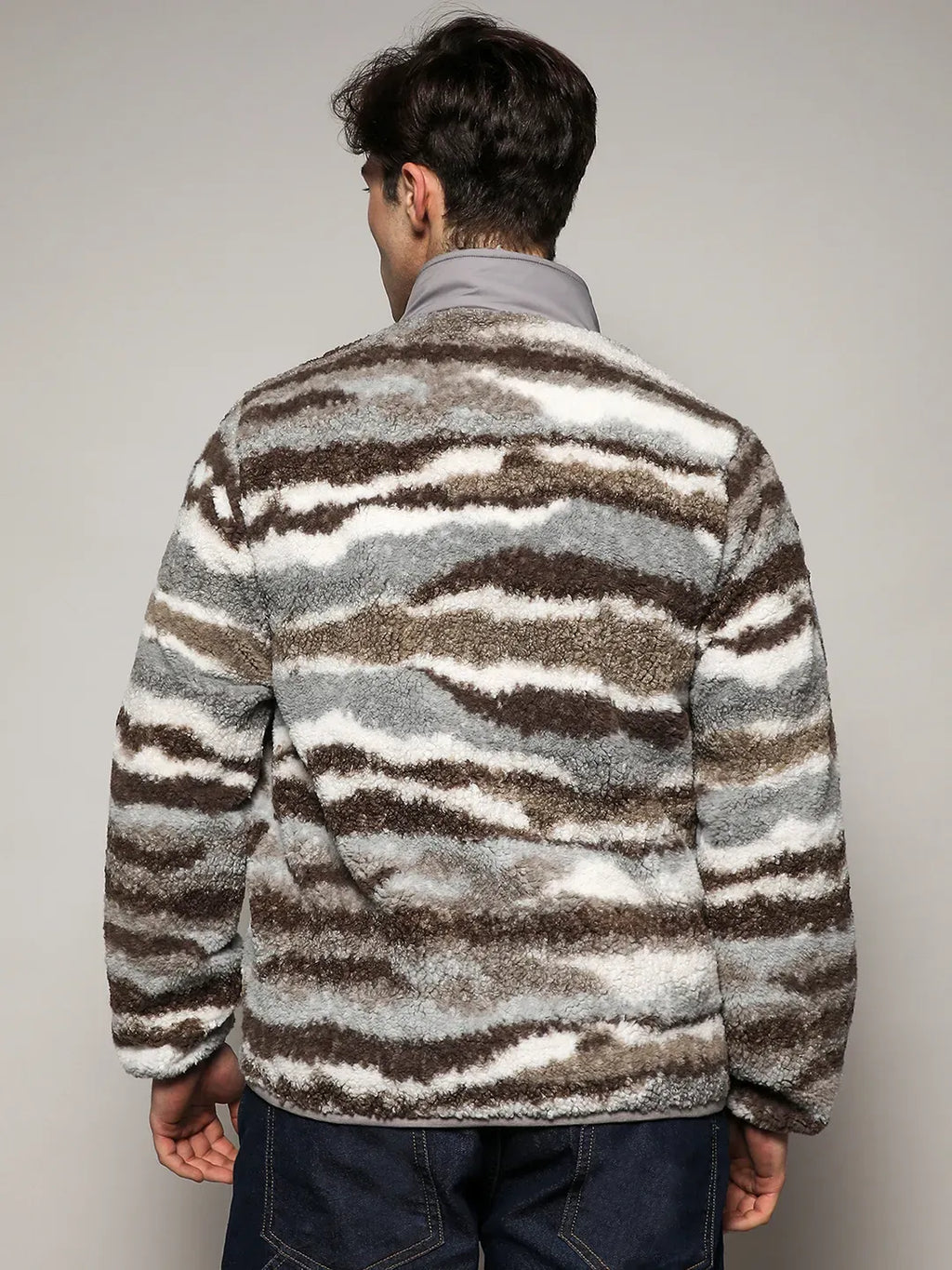 Camouflage Sherpa Zip-Front Jacket