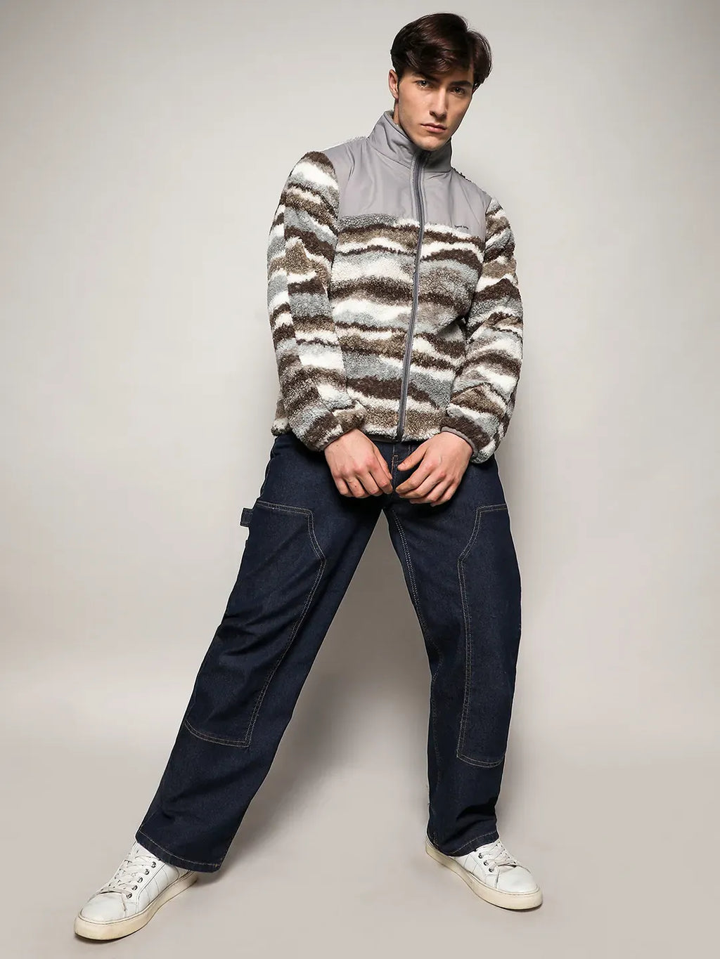 Camouflage Sherpa Zip-Front Jacket