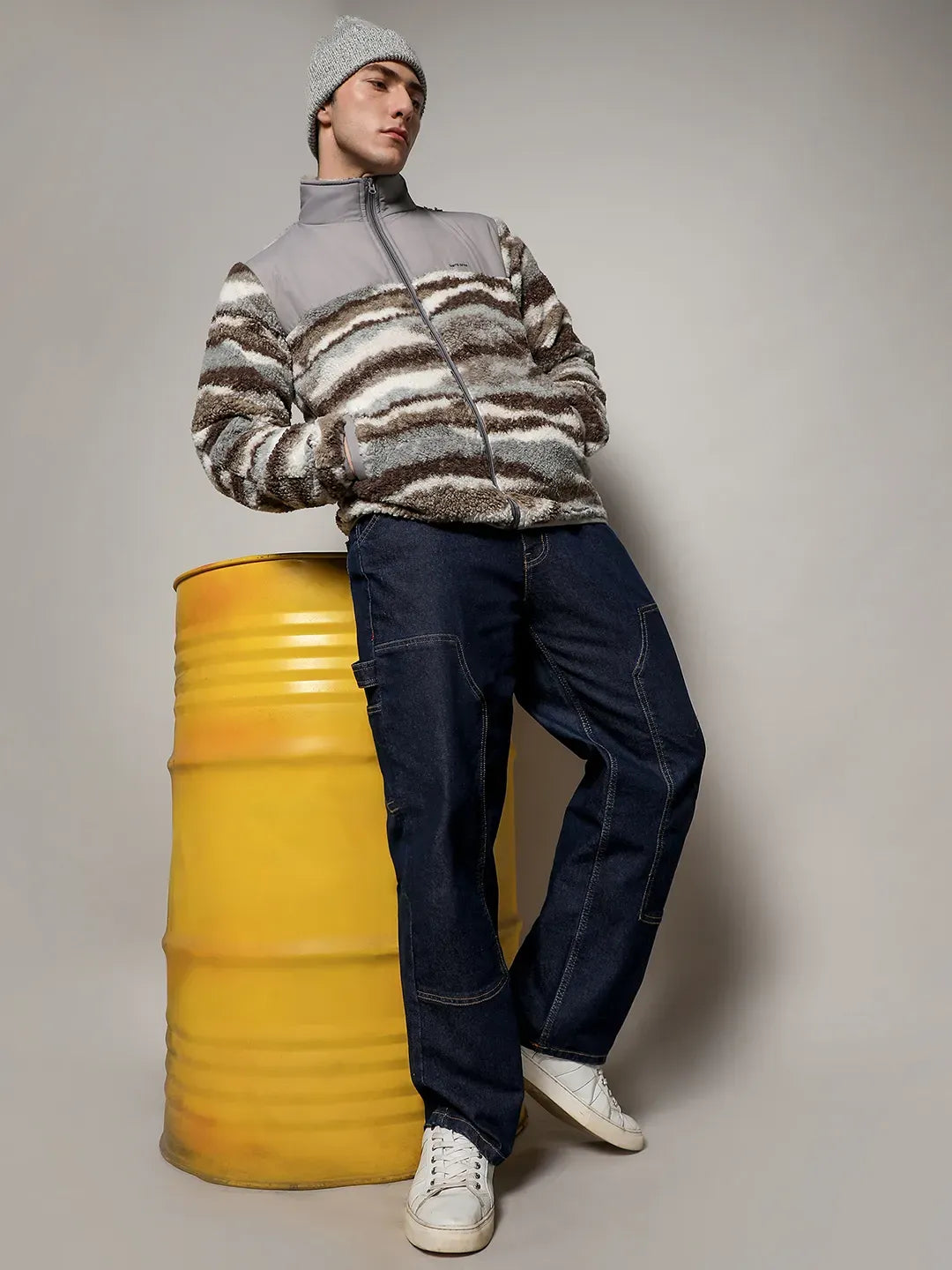 Camouflage Sherpa Zip-Front Jacket