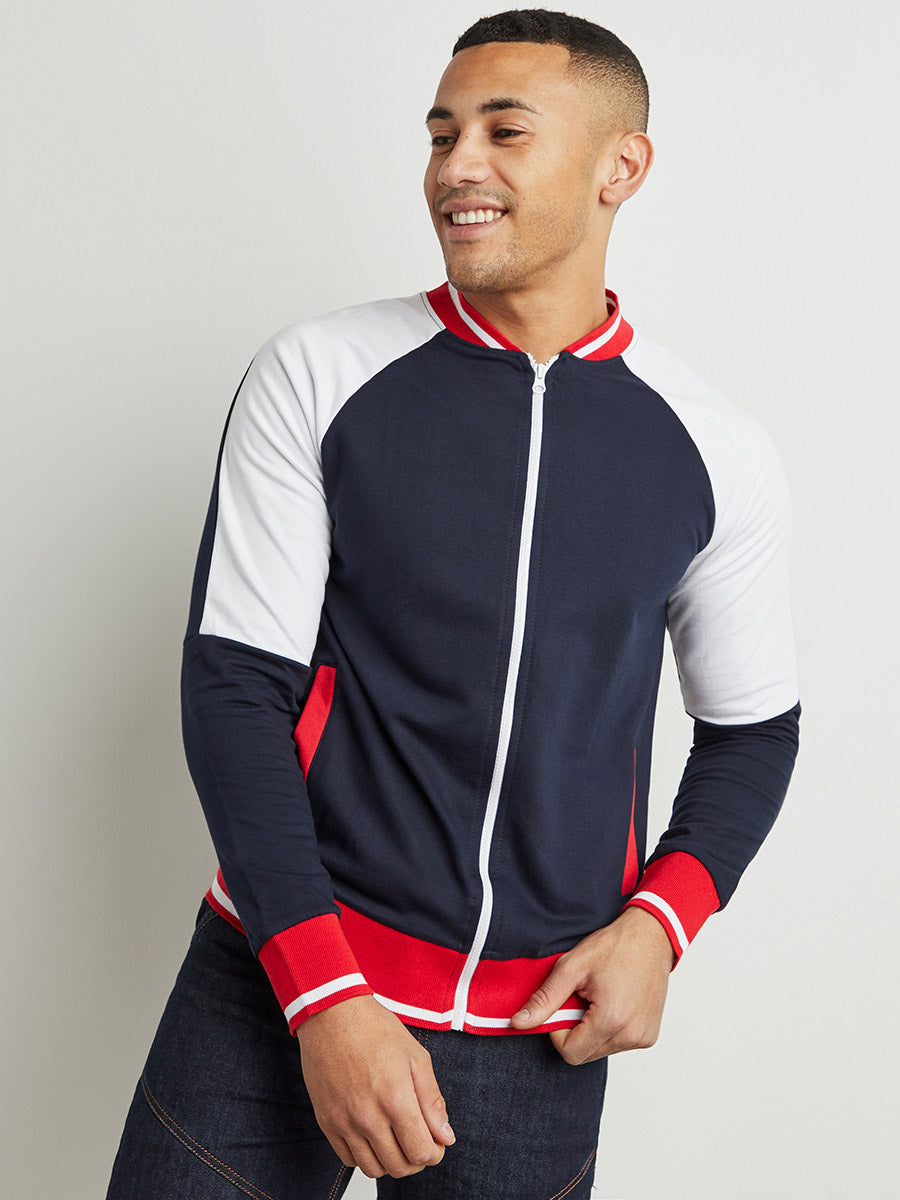 Zip-Front Jacket With Raglan Sleeve