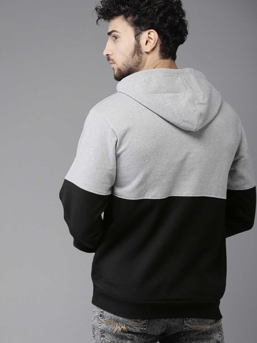 Pullover Hoodie With Ribbed Hem