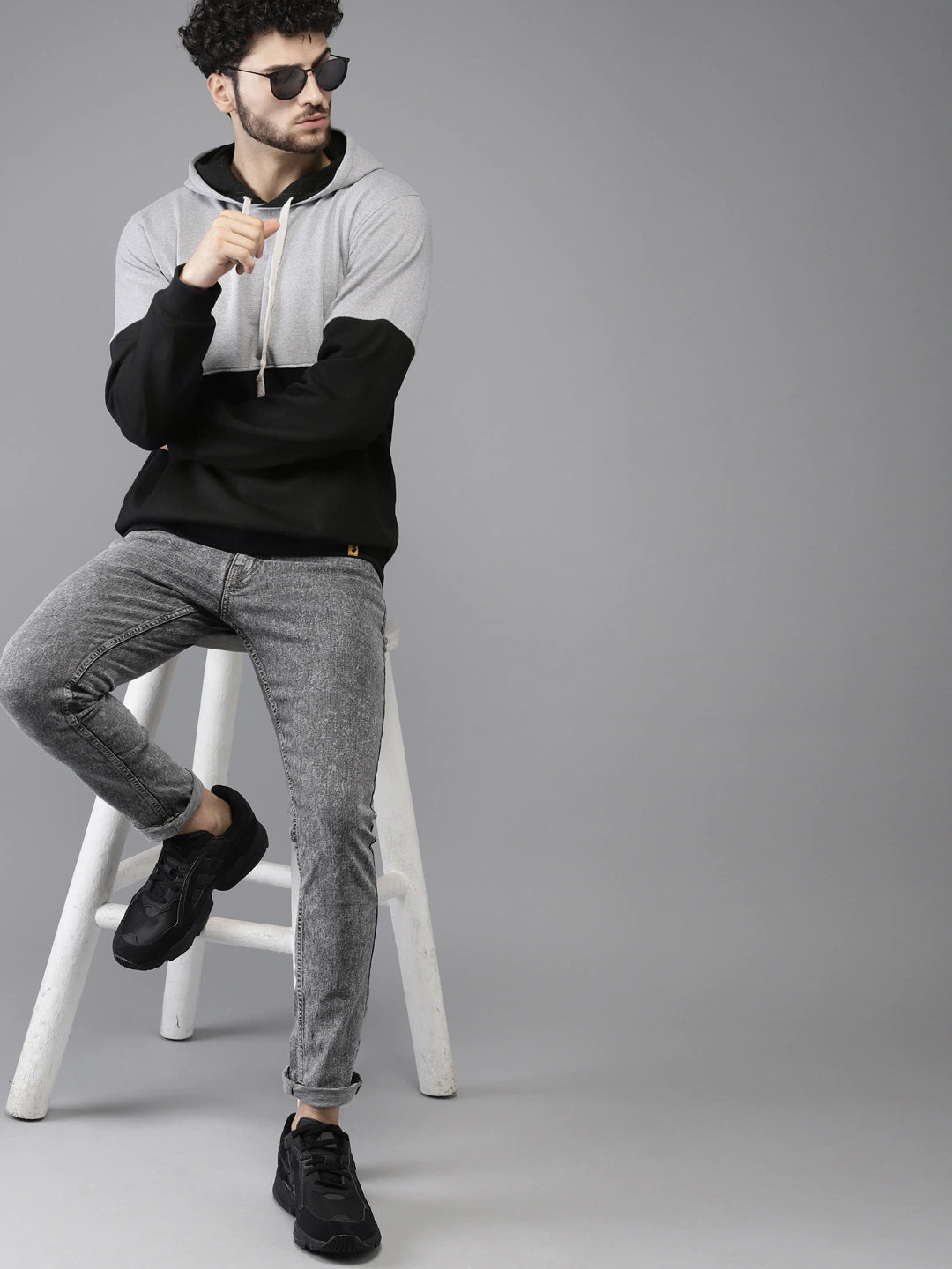 Pullover Hoodie With Ribbed Hem