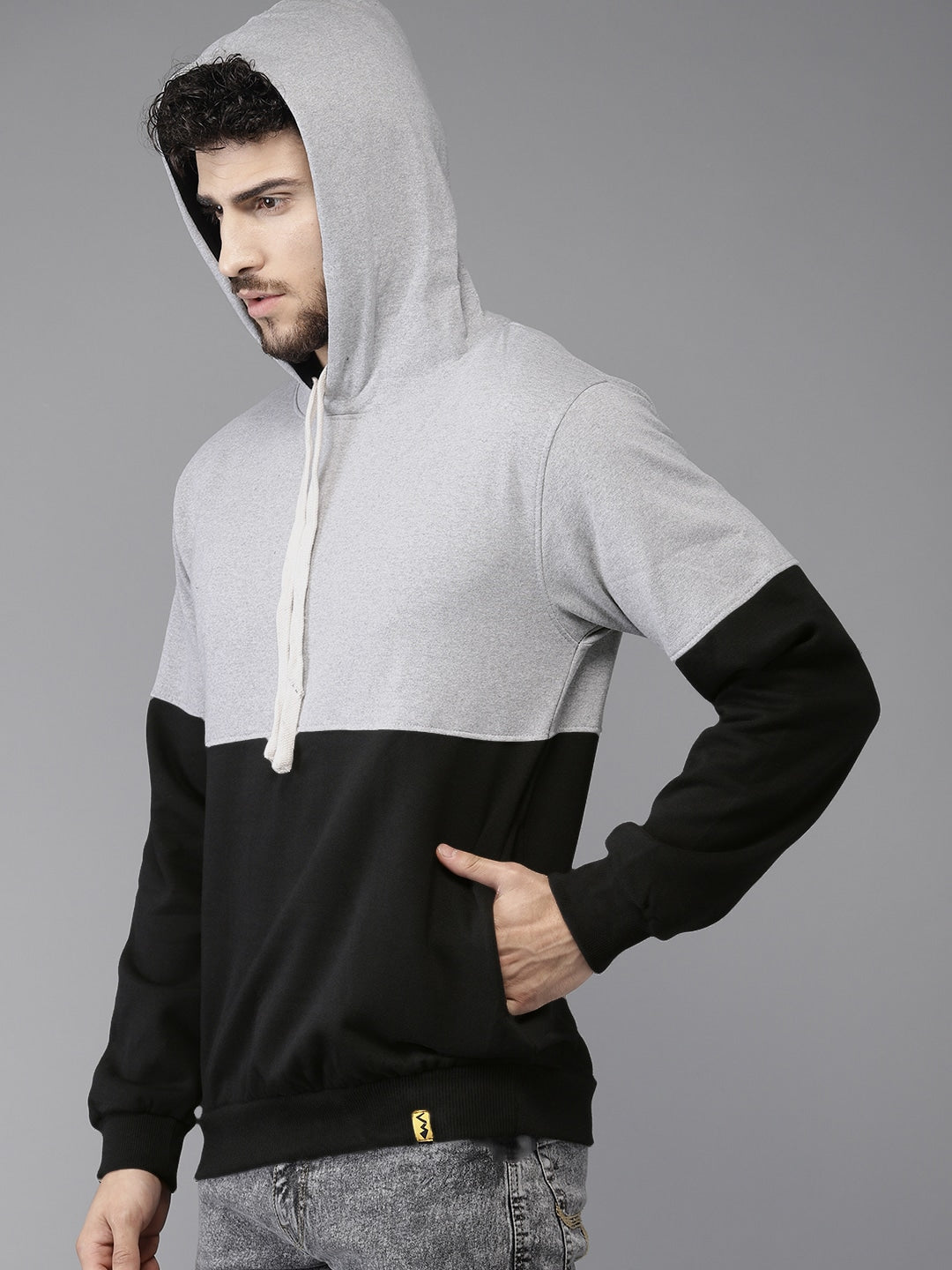 Pullover Hoodie With Ribbed Hem