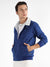 Men's Electric Blue Heathered Jacket With Fleece Detail