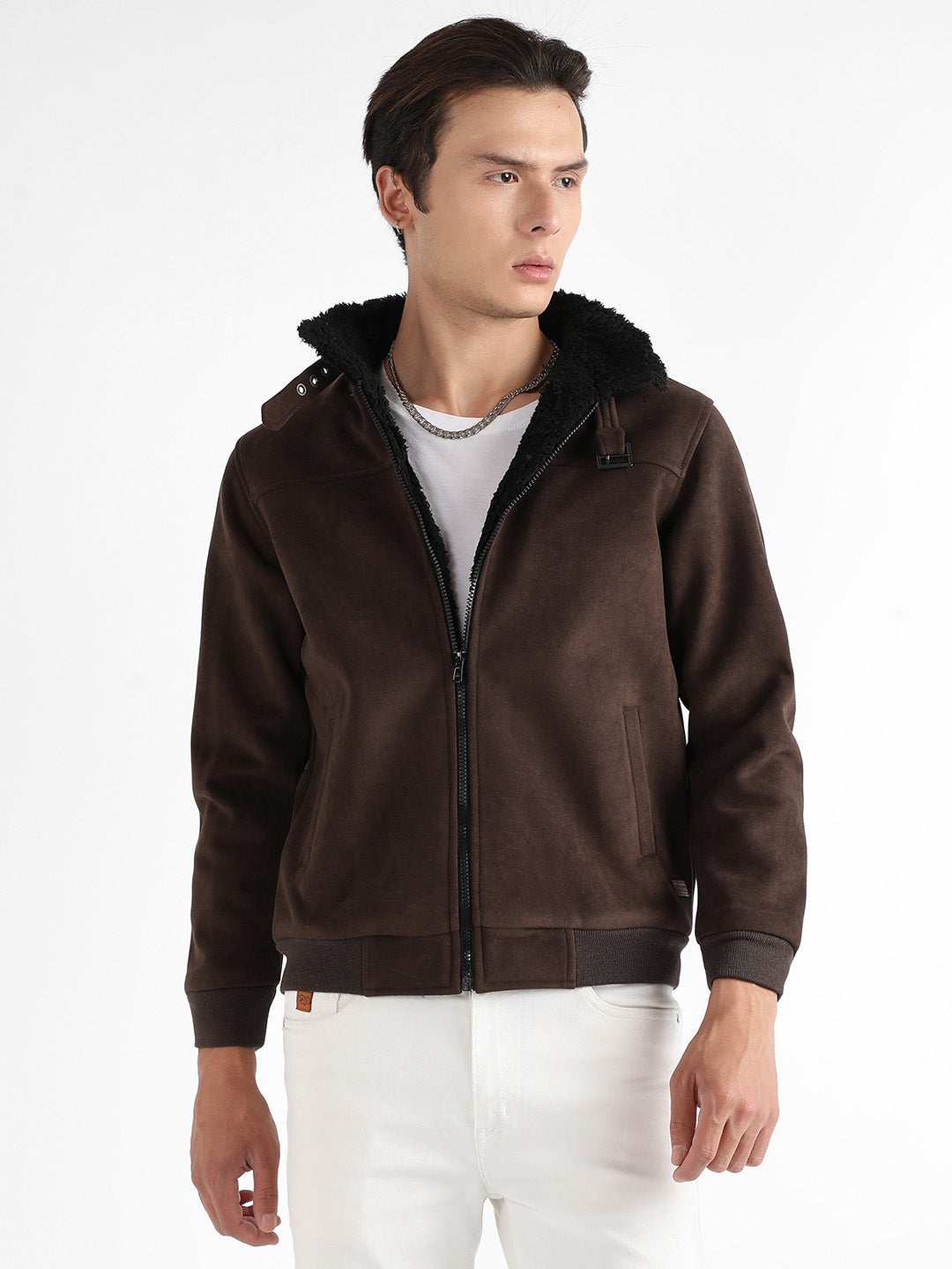 Zip-Front Jacket With Fleece Detail