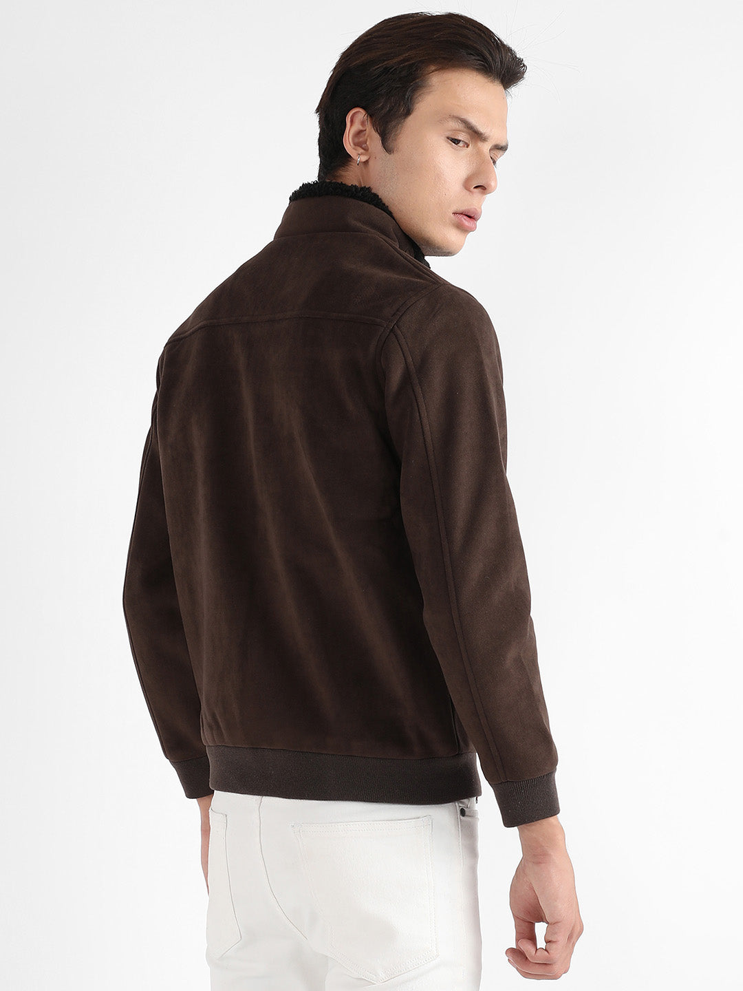 Zip-Front Jacket With Fleece Detail