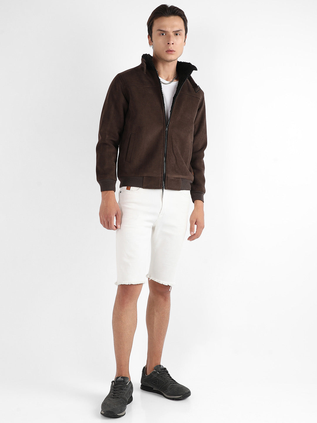 Zip-Front Jacket With Fleece Detail