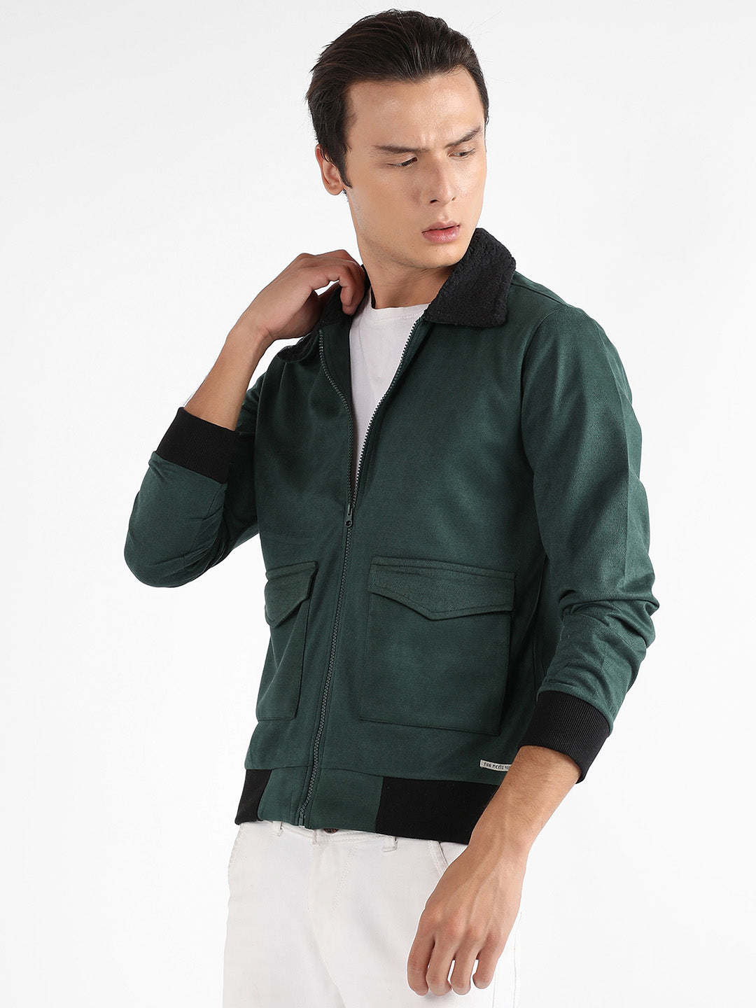 Zip-Front Jacket With Fleece Collar