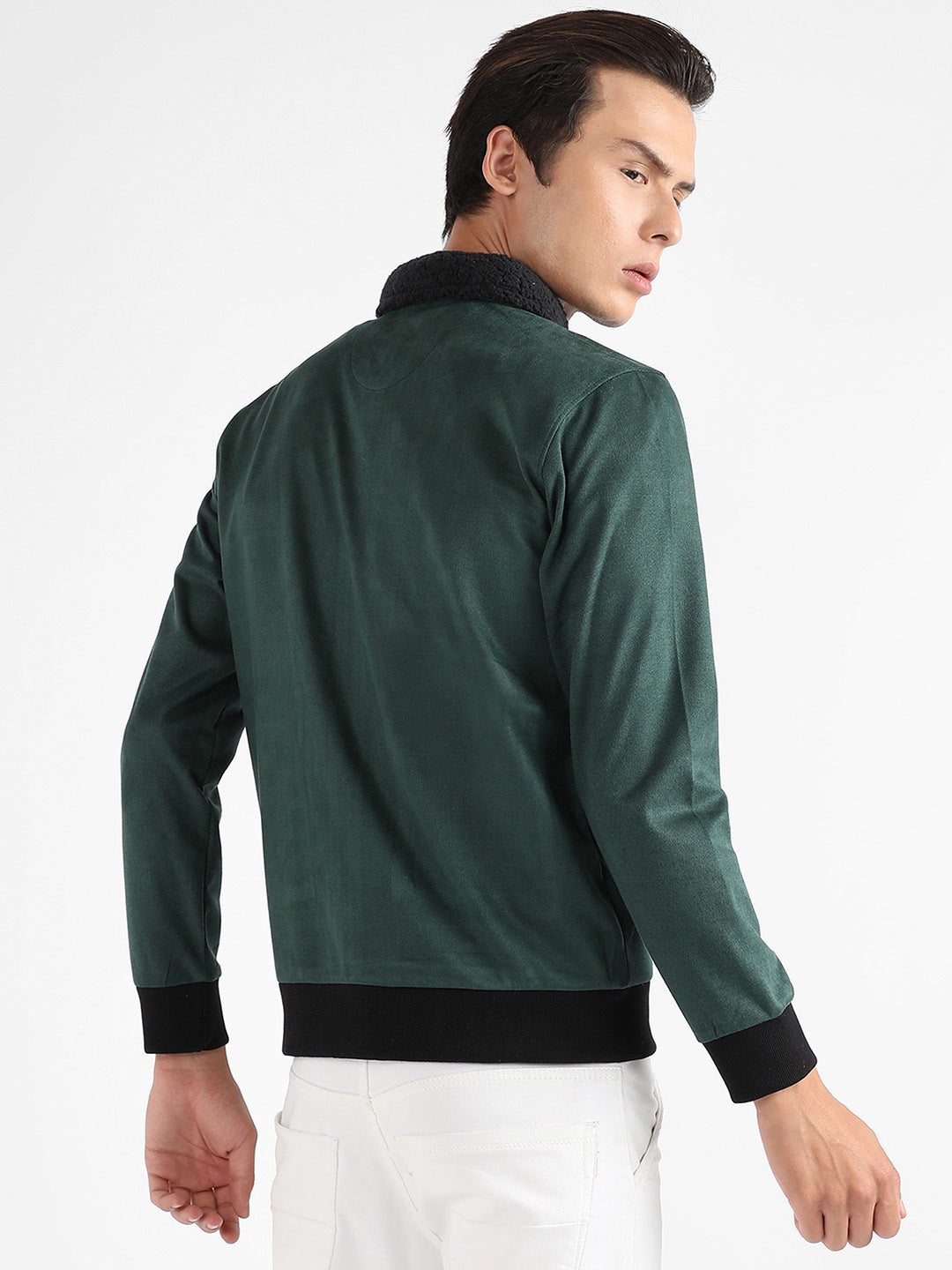 Zip-Front Jacket With Fleece Collar