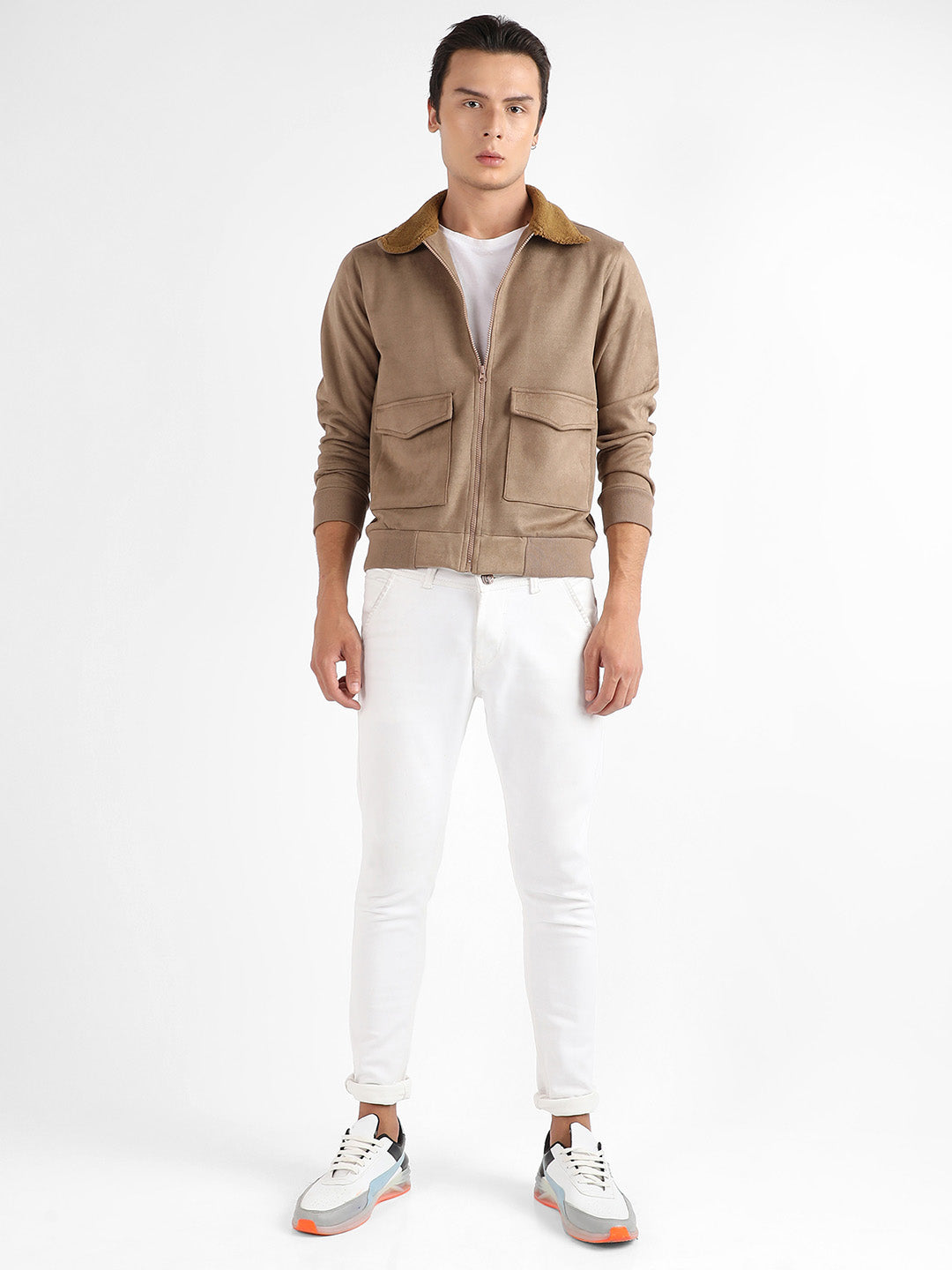 Zip-Front Jacket With Fleece Collar