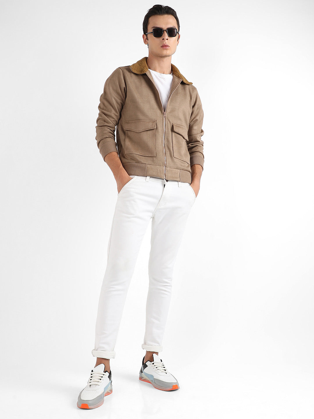 Zip-Front Jacket With Fleece Collar