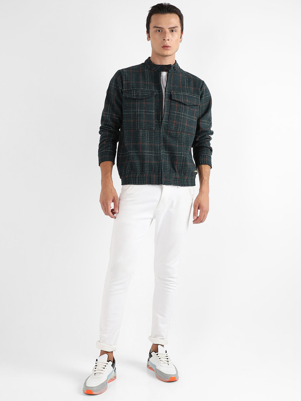 Tartan Plaid Jacket With Flap Pockets