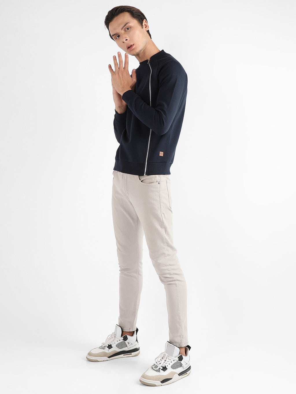 Sweatshirt With Asymmetriclal Zip