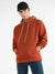 Burnt Orange Oversized Pullover Sweatshirt With Kangaroo Pocket