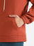 Men's Burnt Orange Oversized Pullover Sweatshirt With Kangaroo Pocket