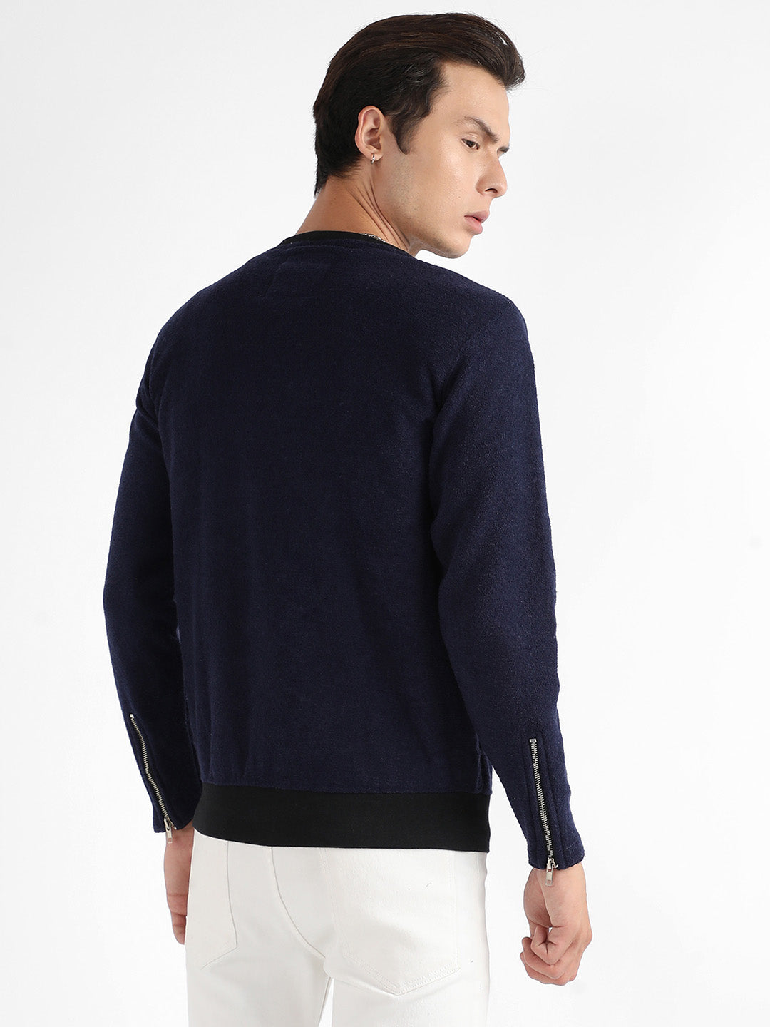 Zip-Front Jacket With Ribbed Hem