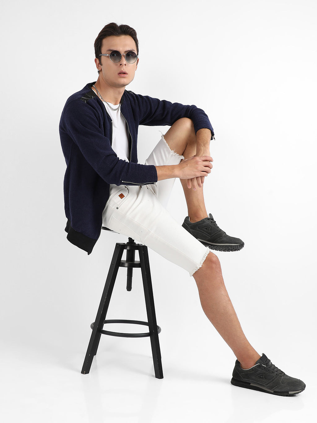 Zip-Front Jacket With Ribbed Hem