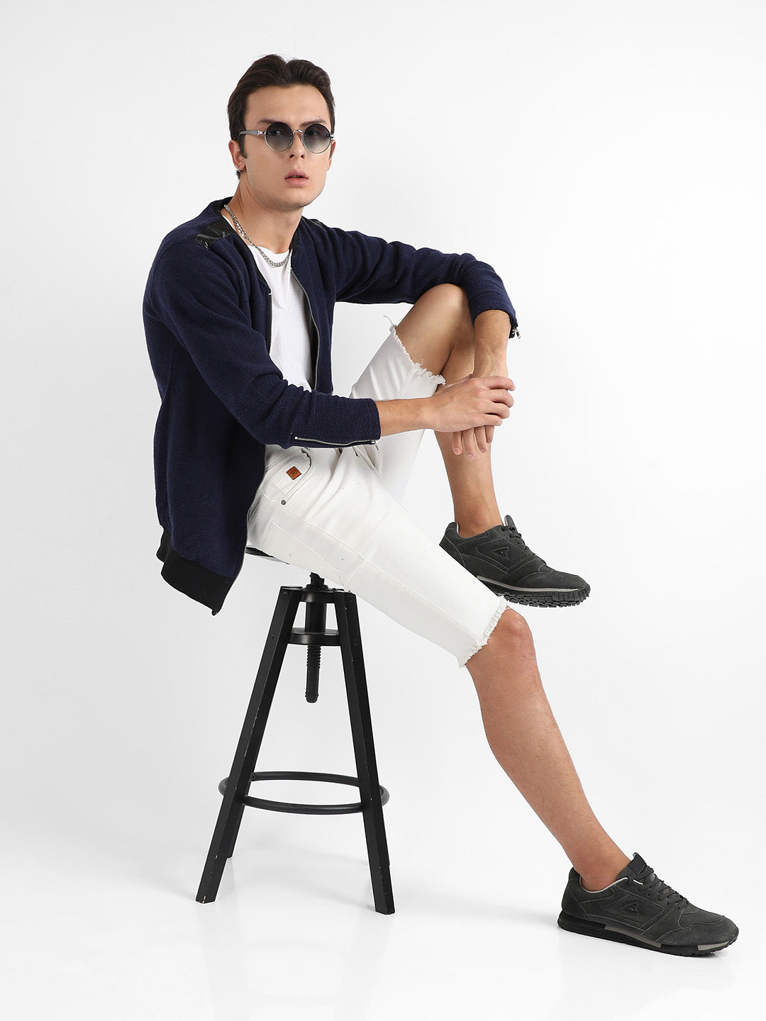 Zip-Front Jacket With Ribbed Hem