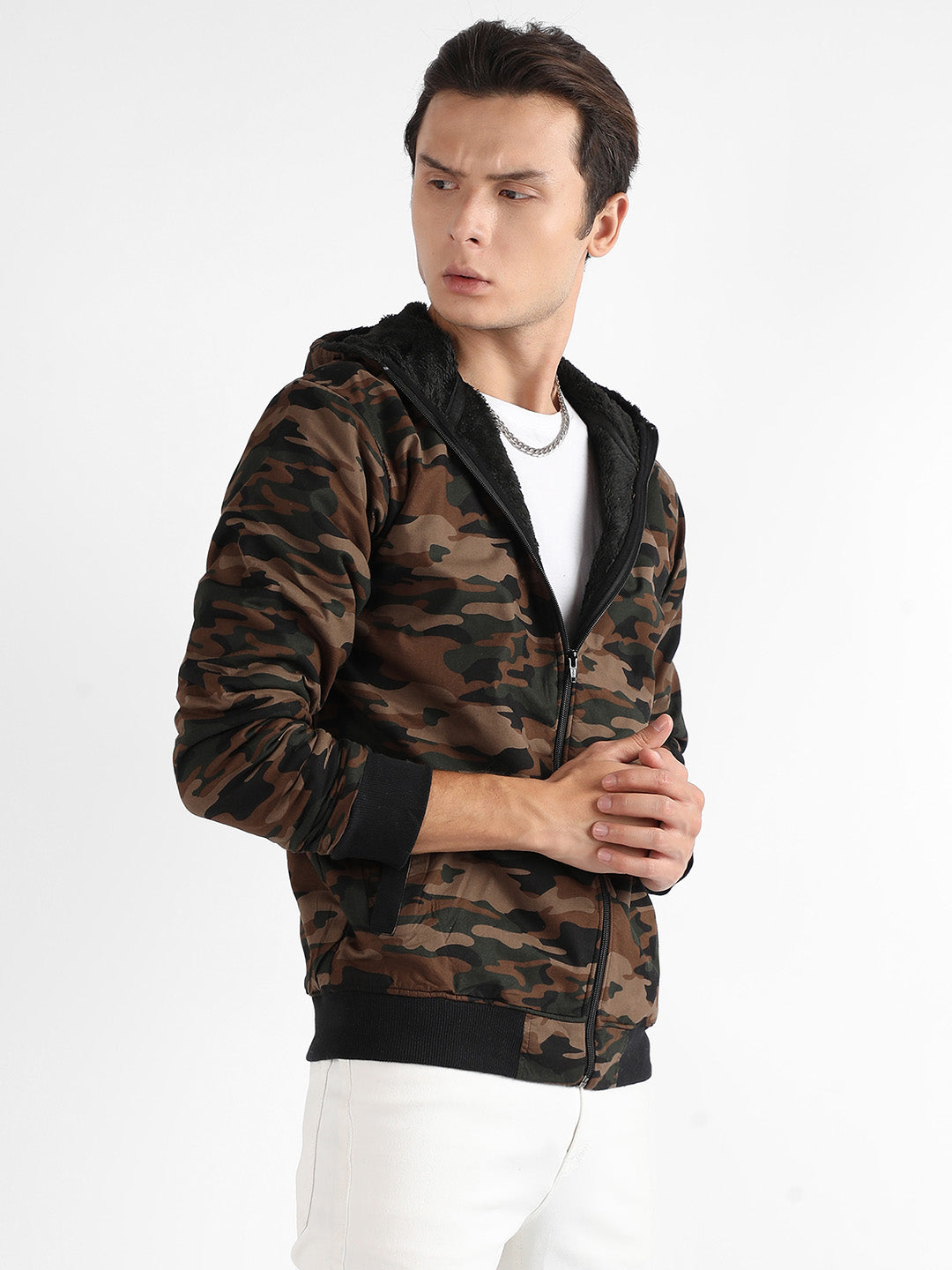 Camouflage Hoodie With Insert Pocket