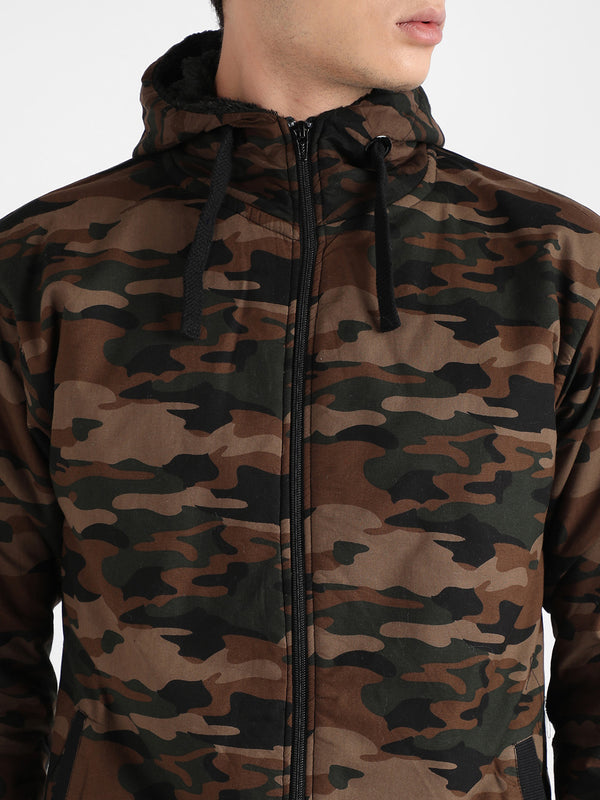 Men's Forest Green Camouflage Hoodie With Insert Pocket