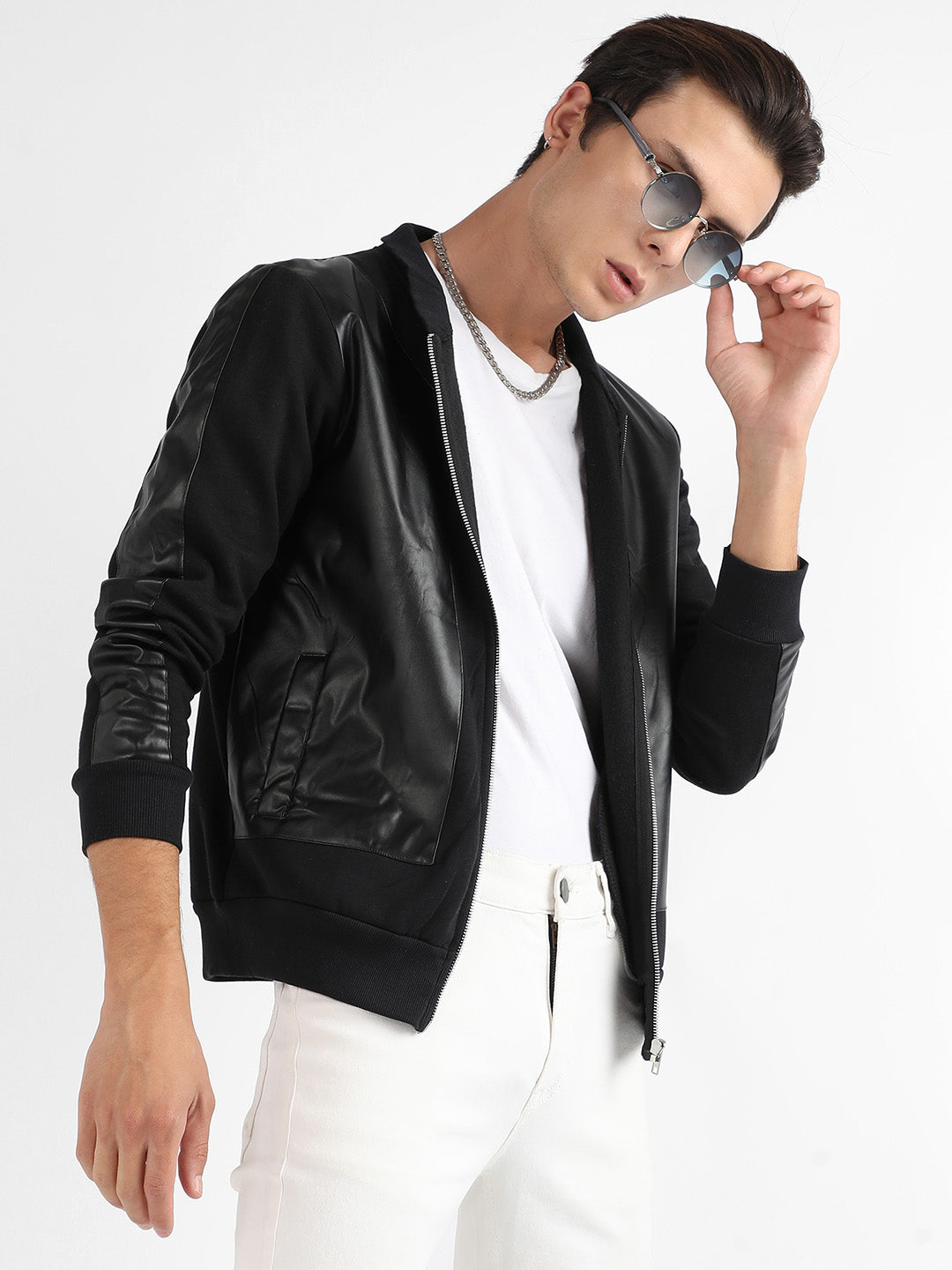 Zip-Front Jacket With Ribbed Hem