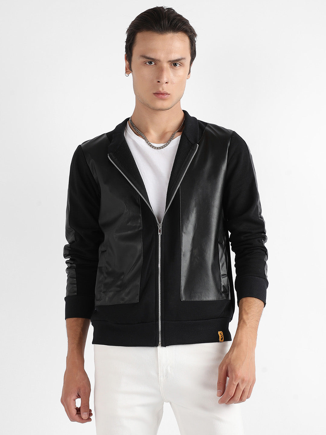 Zip-Front Jacket With Ribbed Hem