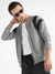 Men's Light Grey Zip-Front Jacket With Contrast Detail