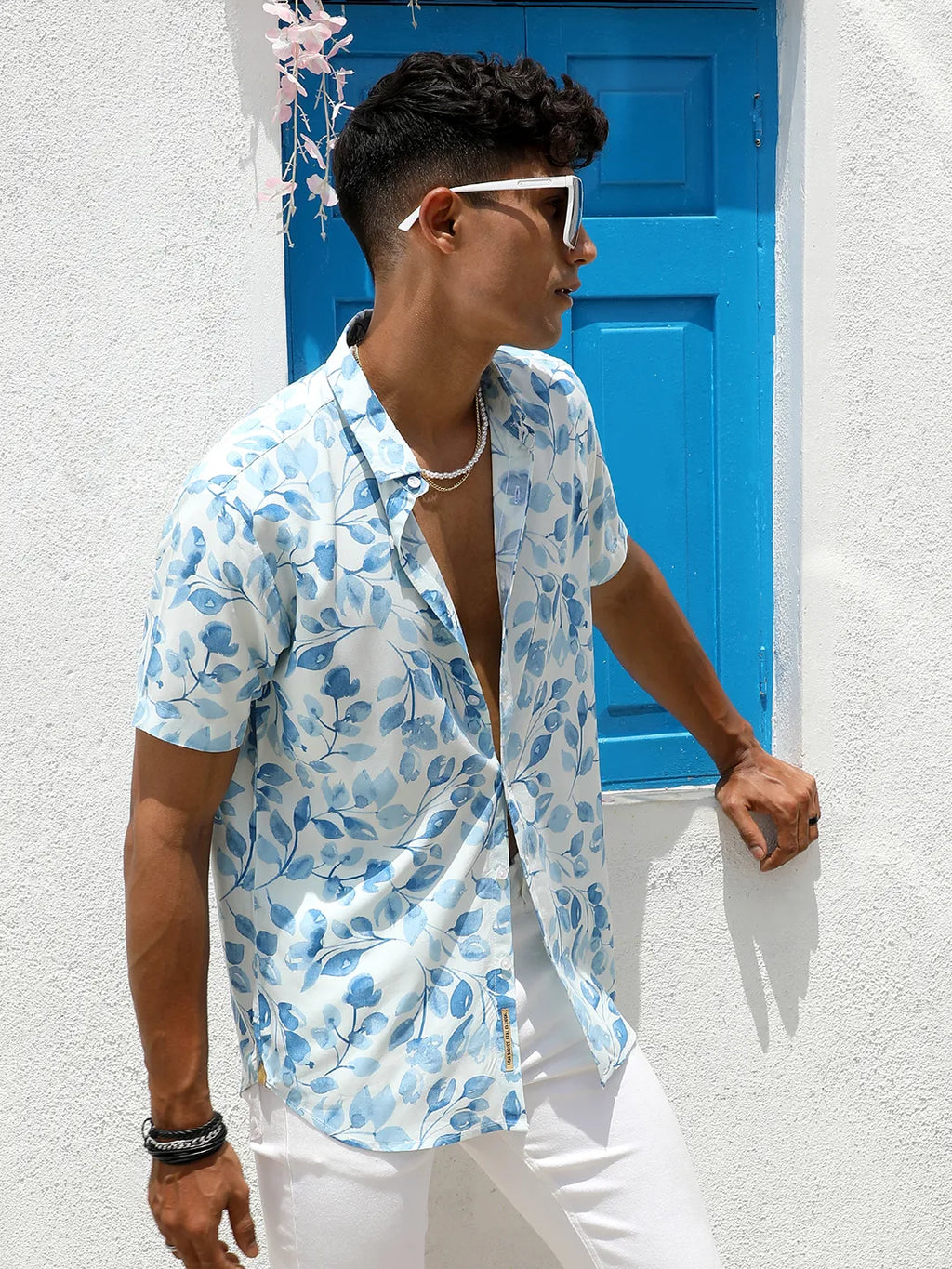 Artistic Foliage Print Shirt