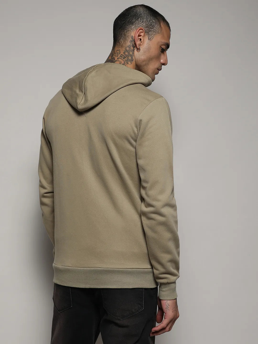 Zip-Front Hoodie With Contrast Drawstring