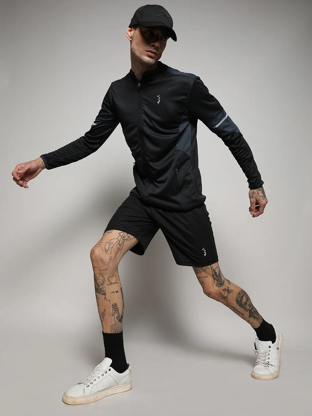 Heathered Activewear Jacket With Contrast Detail