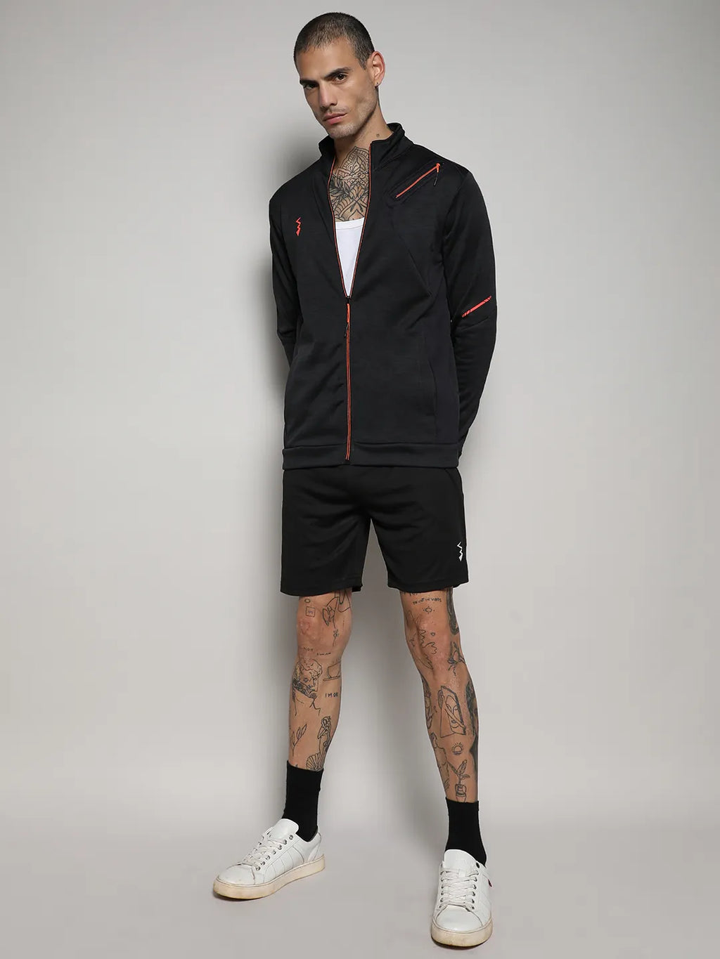 Heathered Activewear Jacket With Reflective Detail