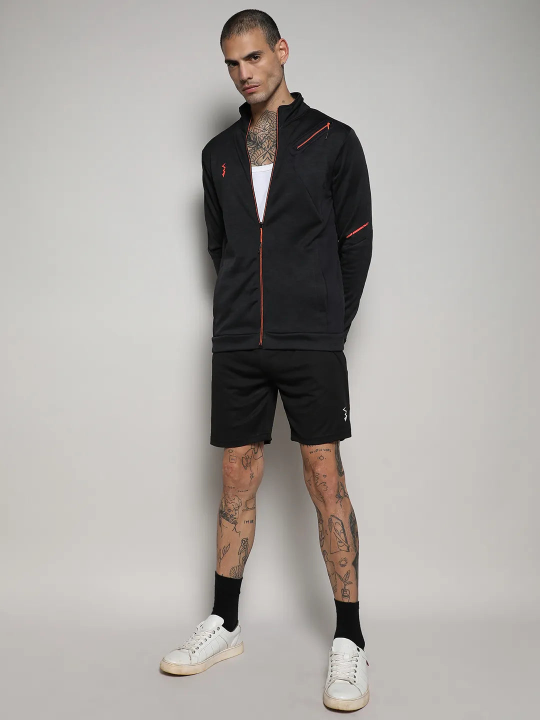 Heathered Activewear Jacket With Reflective Detail